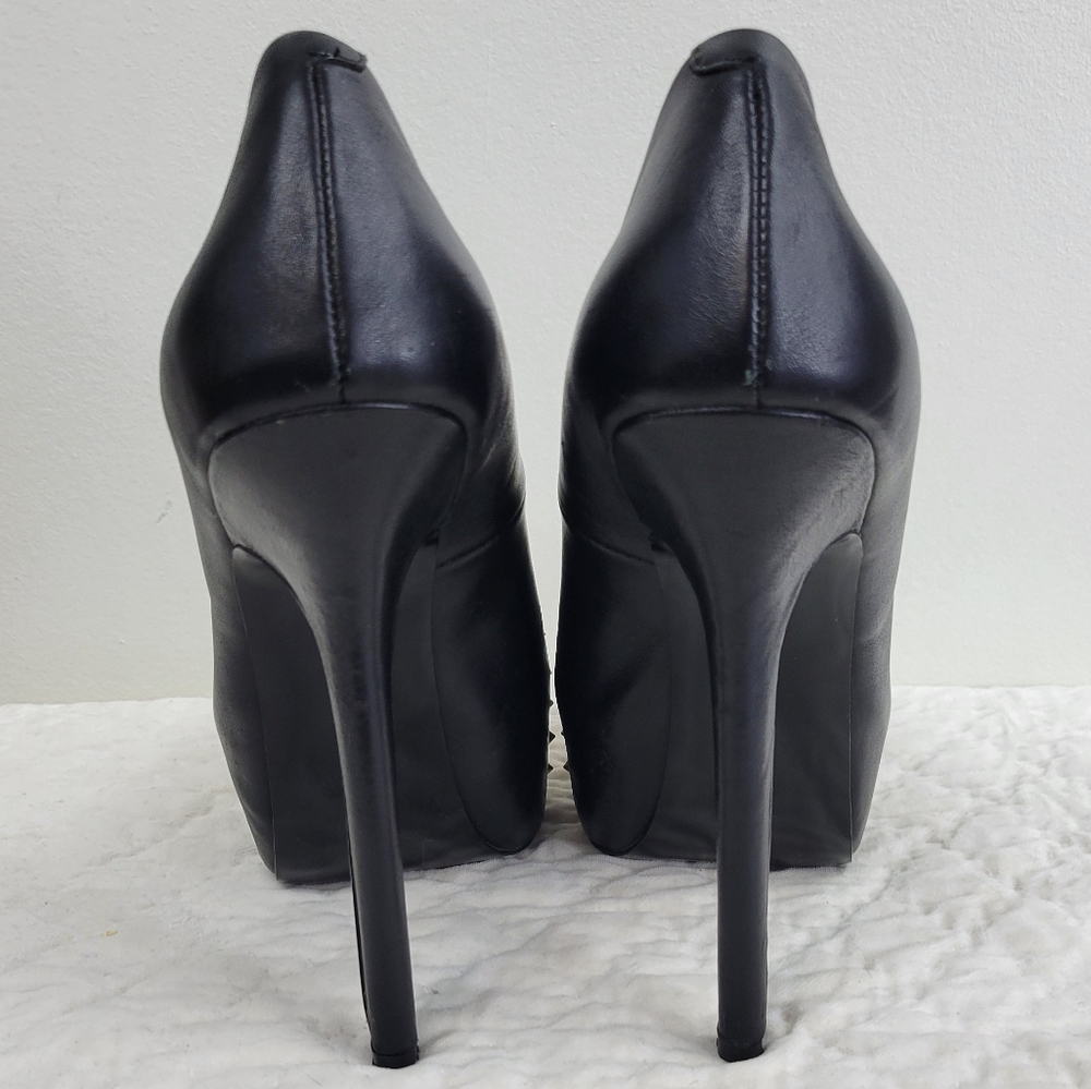 Steve Madden leather platform heels with gold studs - Picture 9 of 11